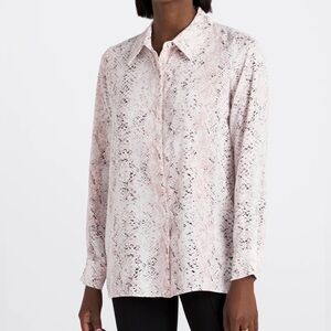 CALVIN KLEIN SUIT SEPARATES Snake Print Clara Button Down Blouse size small